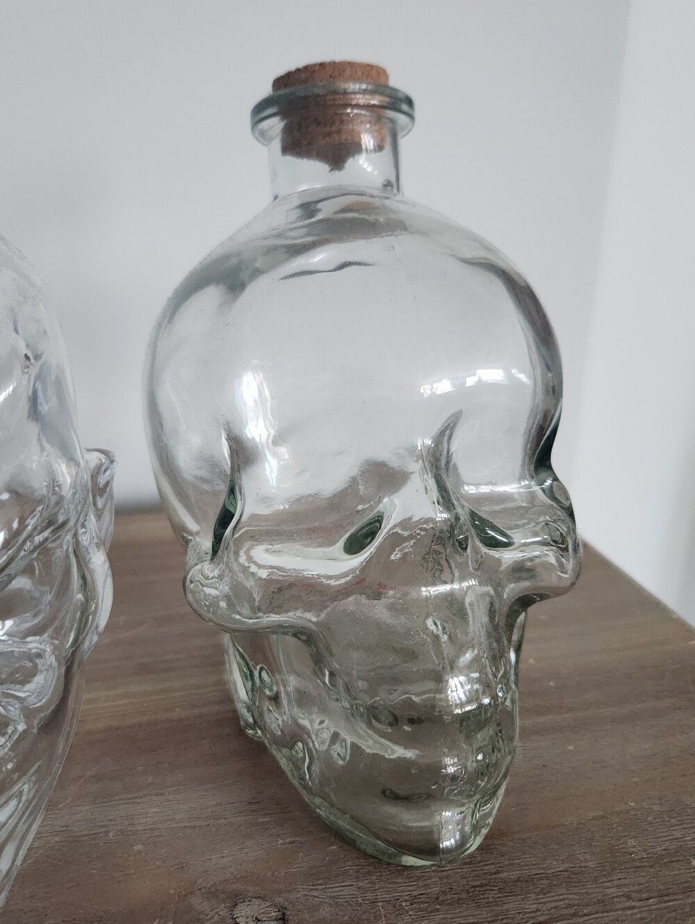 💀 Set of 3 Glass Skull & Demon Bottles Halloween Gothic Bar Decor Display Lot - Picture 5 of 8